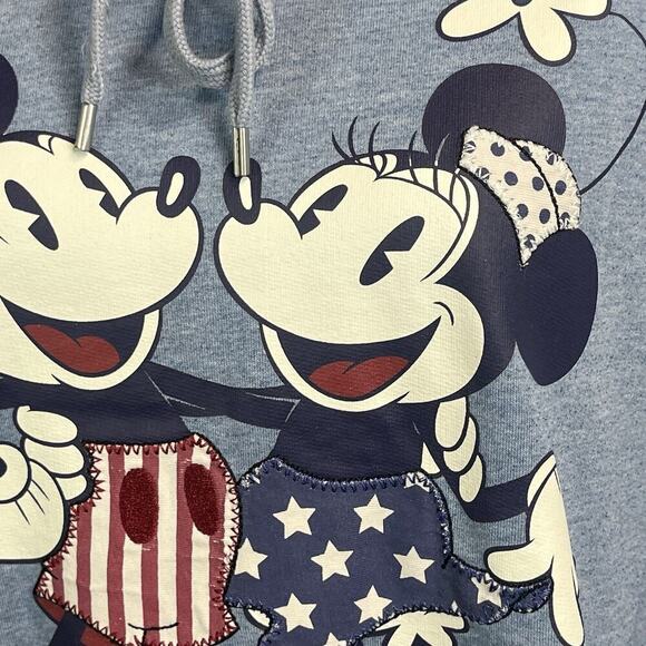 Disney Parks Pullover 1/2 Hoodie sz Extra Large Blue Micky & Minnie 4th of July - Picture 6 of 9